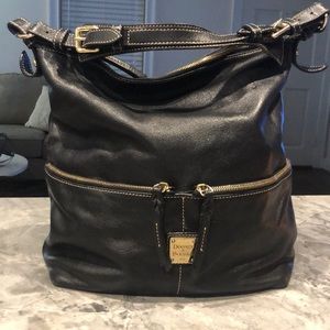 Dooney & Bourke black leather bucket bag